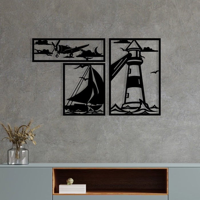 Wallity Abadda Accesorio decorativo de pared de metal Negro